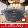 Herzog HR-5212: 44cm Marble Coated Casserole with Aroma Knob - 25L