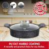 Herzog HR-5225: 28cm  Marble Coated Shallow Casserole with Aroma Knob - 3.7L