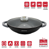 Herzog HR-5230: 36cm  Marble Coated Wok with Glass Lid Aroma Knob - 6.2L