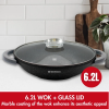 Herzog HR-5230: 36cm  Marble Coated Wok with Glass Lid Aroma Knob - 6.2L