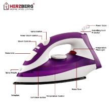 Herzberg HG-8036: Plancha de Vapor 2200W - Púrpura