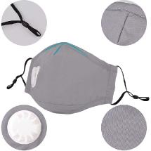 Waschbare Baumwollmaske mit 2 Aktivkohlefiltern, Baumwollmaske, Maske, Schutzmaske, waschbare Maske, Sicherheitsmaske