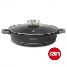Herzog HR-5213: 32cm Marble Coated Shallow Casserole with Aroma Knob - 6.1L