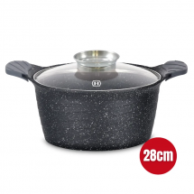 Herzog HR-5223: 28cm  Marble Coated Casserole with Aroma Knob - 7.1L