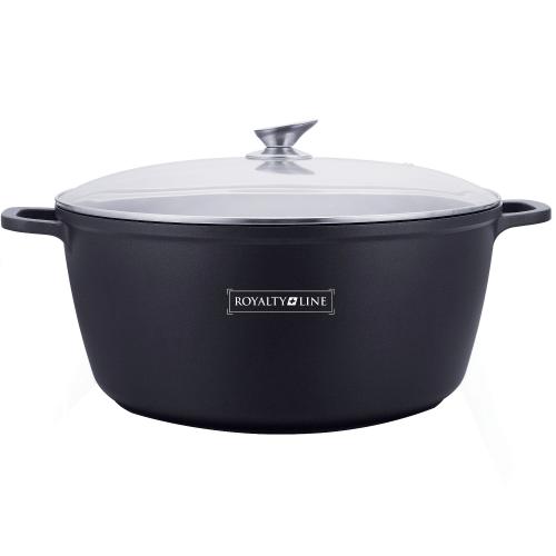 Royalty Line RL-BS40M: Die Cast Casserole with Glass Lid - 40cm