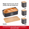 Herzberg HG-04401: Set di 4 pezzi per pane con barattoli - Nero opaco