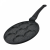 Herzberg HG-CP267HO: Teglia Per Pancake e Crêpe Rivestita In Marmo Da 26cm - 7 Scomparti Semplici