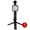 Grundig ED-38135: Kit Selfie Studio Vlogging 3 in 1 con Illuminazione, Microfono e Treppiede