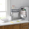 Herzberg HG-03145 Porta-asciugamani a parete, dispenser di pellicola e carta stagnola per utensili domestici da cucina
