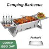 Herzberg HG-04159: Griglia Per Barbecue Pieghevole Da Tavolo In Acciaio Inossidabile