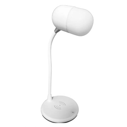 Grundig ED-72546: Lampada da Scrivania LED 3 in 1, Altoparlante Bluetooth e Caricatore Wireless