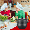 Cheffinger CF-COUS12: 12L Marmer Gecoat Stoomkoker Couscous Pot