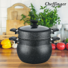 Cheffinger CF-COUS8: 8L Marmer Gecoat Stoomkoker Couscous Pot