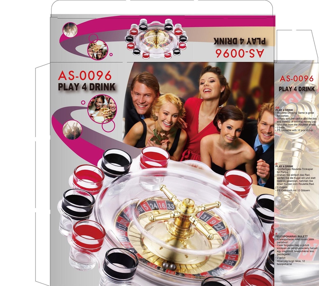 Play 4 Drink, AS-0096, casino shot glasses