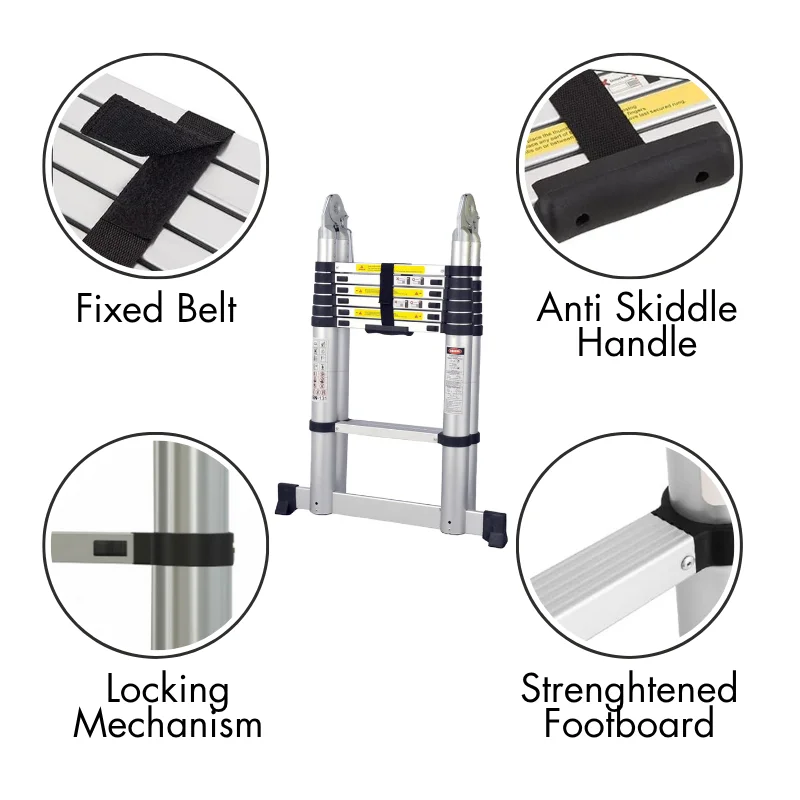 Herzberg HG-5440: Retracting Aluminum Telescopic Ladder - 4.4M