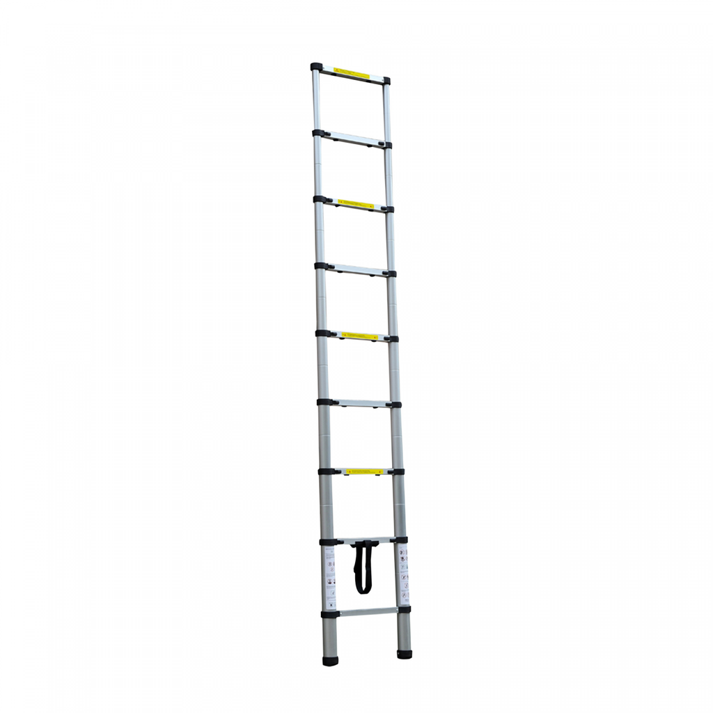 Herzberg HG-5260: Aluminum Telescopic Ladder with Anti Slip Footing - 2.6M
