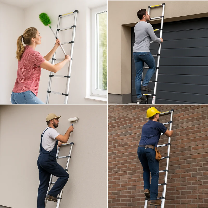 Herzberg HG-5380: Multi-Purpose Aluminum Telescopic Extension Ladder - 3.8M