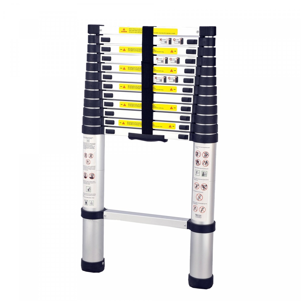 Herzberg HG-5260: Aluminum Telescopic Ladder with Anti Slip Footing - 2.6M