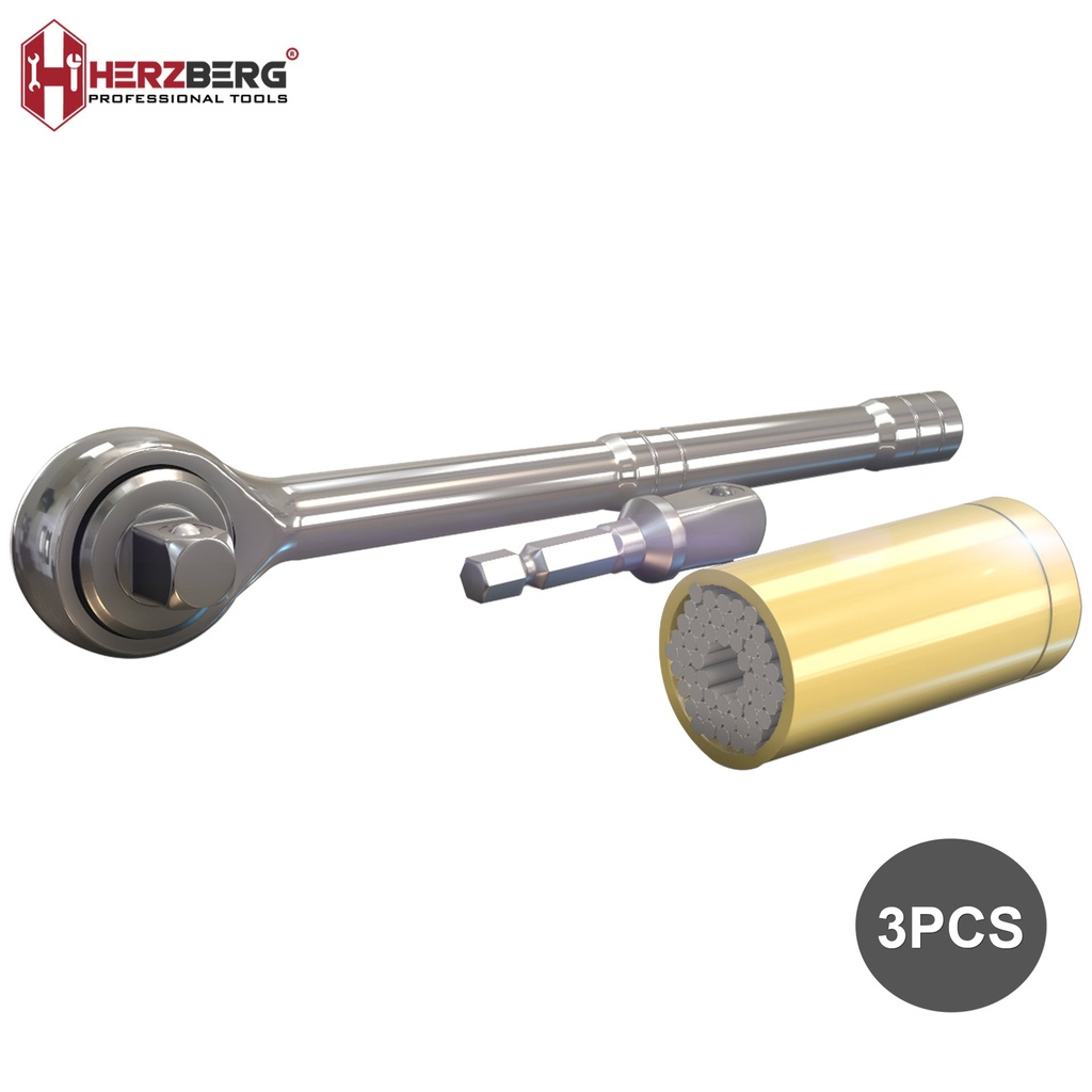 Herzberg HG-5031; 3pcs Universal Socket Wrench