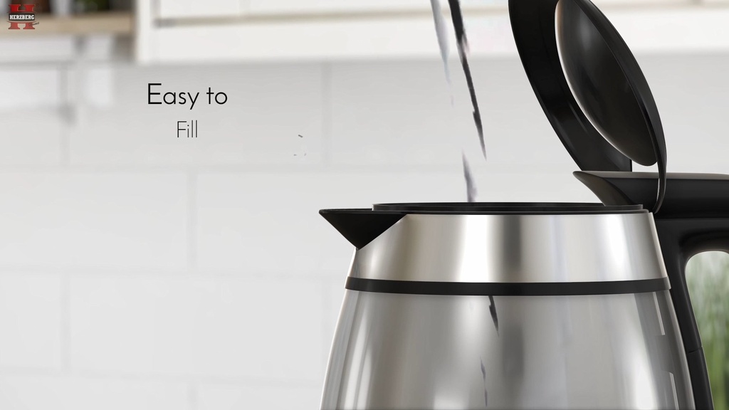 Herzberg HG-5044; Electric kettle with glass 1.8L