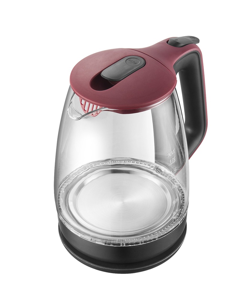Herzberg HG-5054; Electric kettle with glass 1.7L