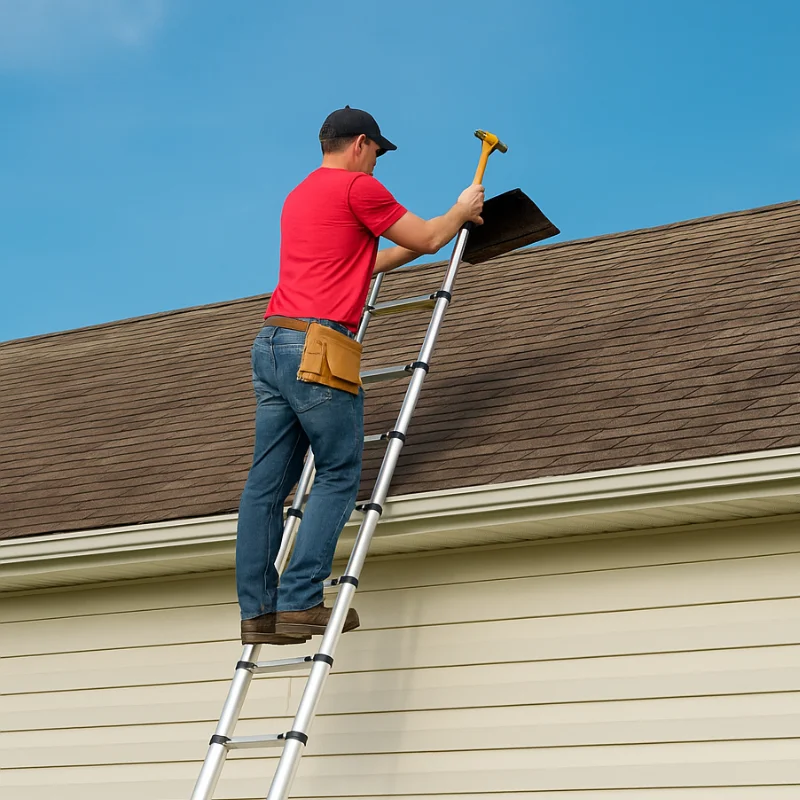 Herzberg HG-5560: Retracting Aluminum Telescopic Ladder - 5.60M