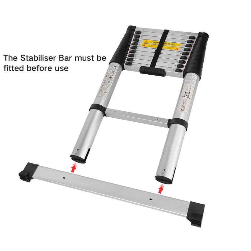 Herzberg HG-5560: Retracting Aluminum Telescopic Ladder - 5.60M