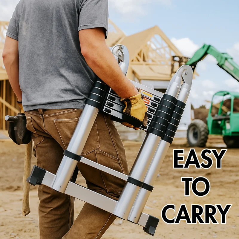 Herzberg HG-5560: Retracting Aluminum Telescopic Ladder - 5.60M