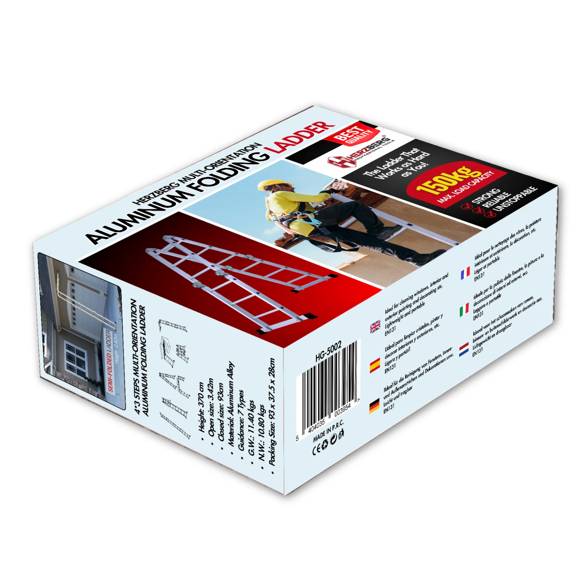 Herzberg HG-5002: Multi-Orientation  Aluminum Folding Ladder