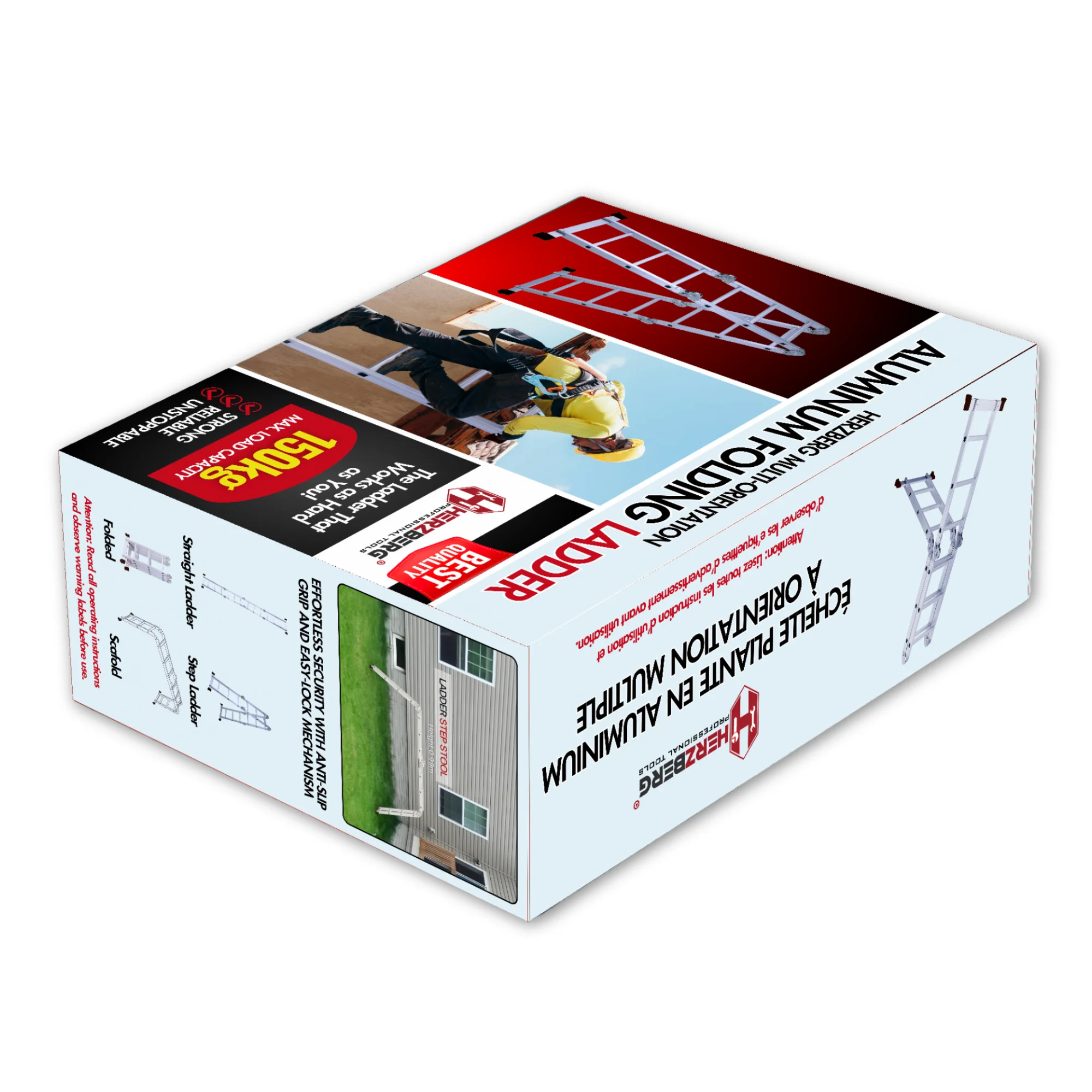 Herzberg HG-5002: Multi-Orientation  Aluminum Folding Ladder