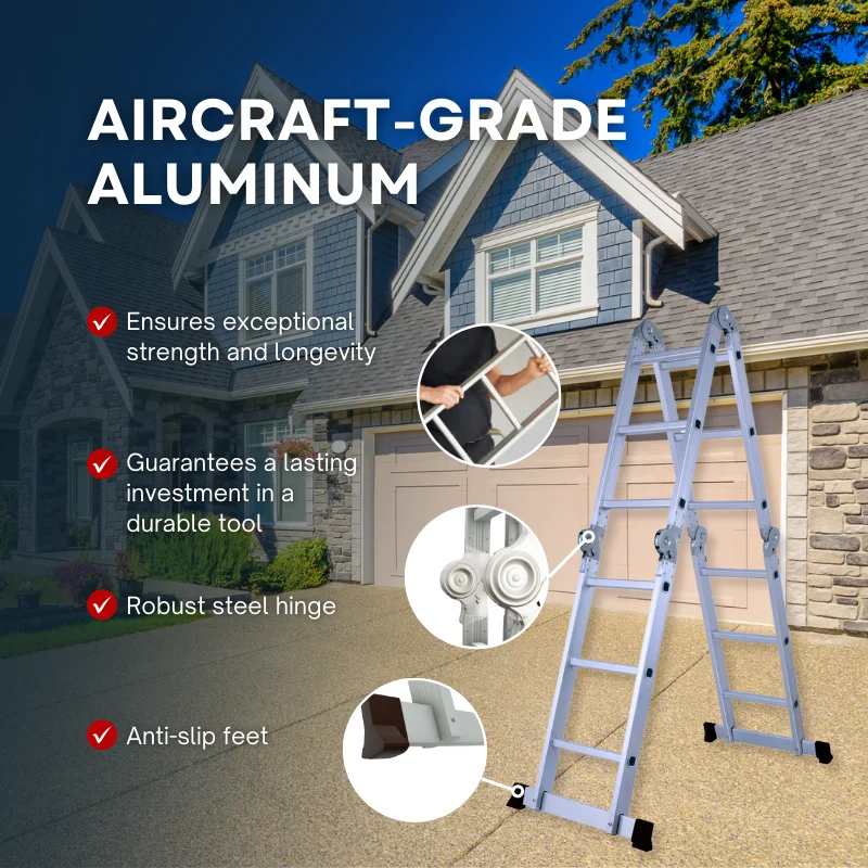 Herzberg HG-5002: Multi-Orientation  Aluminum Folding Ladder