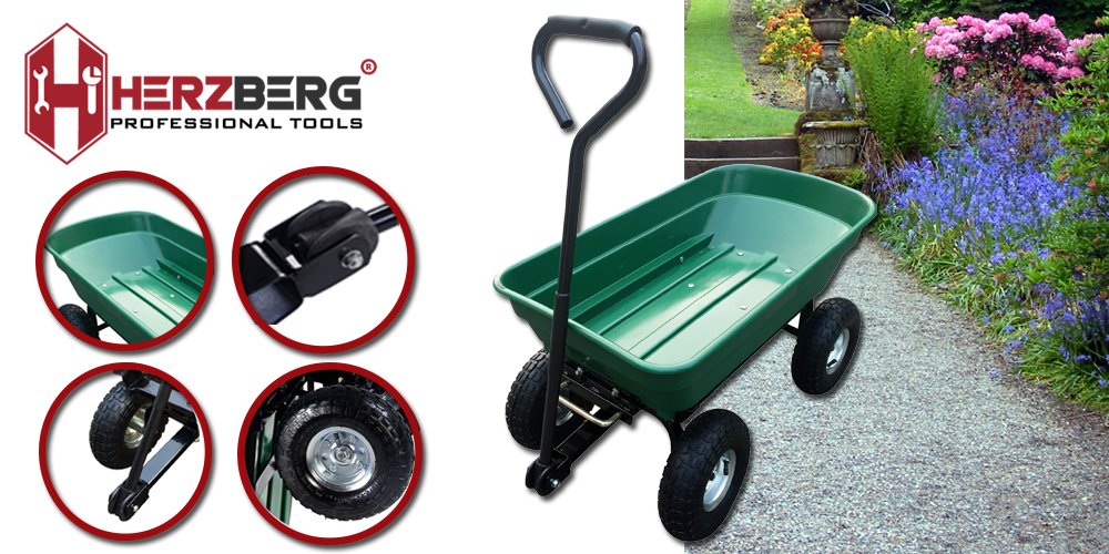 Herzberg HG-8028-75: 75L Wheel Barrow Dump Cart