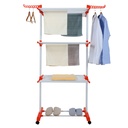 Herzberg HG-8034ORG: Moving Clothes Rack - Orange