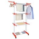 Herzberg HG-8034ORG: Moving Clothes Rack - Orange