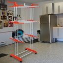 Herzberg HG-8034ORG: Moving Clothes Rack - Orange