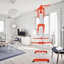 Herzberg HG-8034ORG: Moving Clothes Rack - Orange