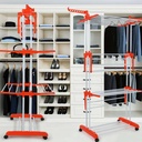 Herzberg HG-8034ORG: Moving Clothes Rack - Orange