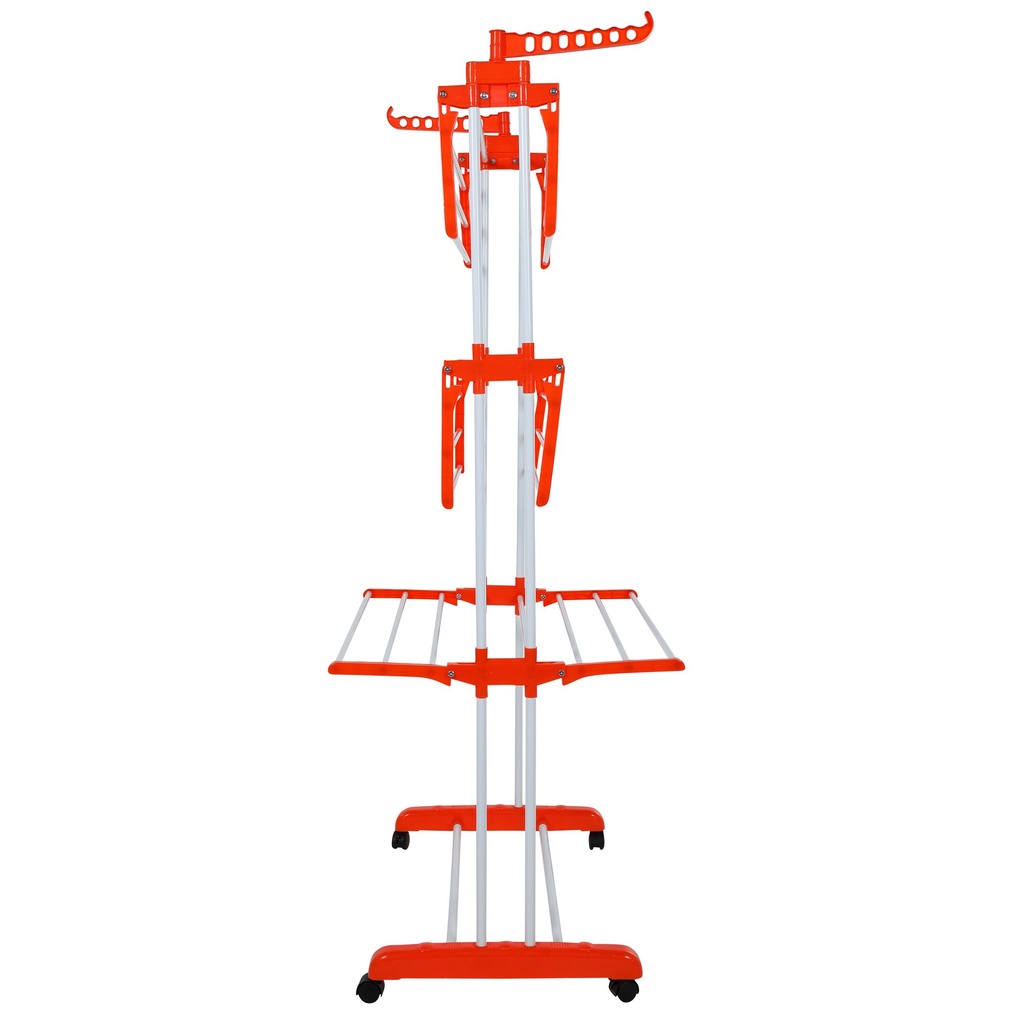 Herzberg HG-8034ORG: Moving Clothes Rack - Orange