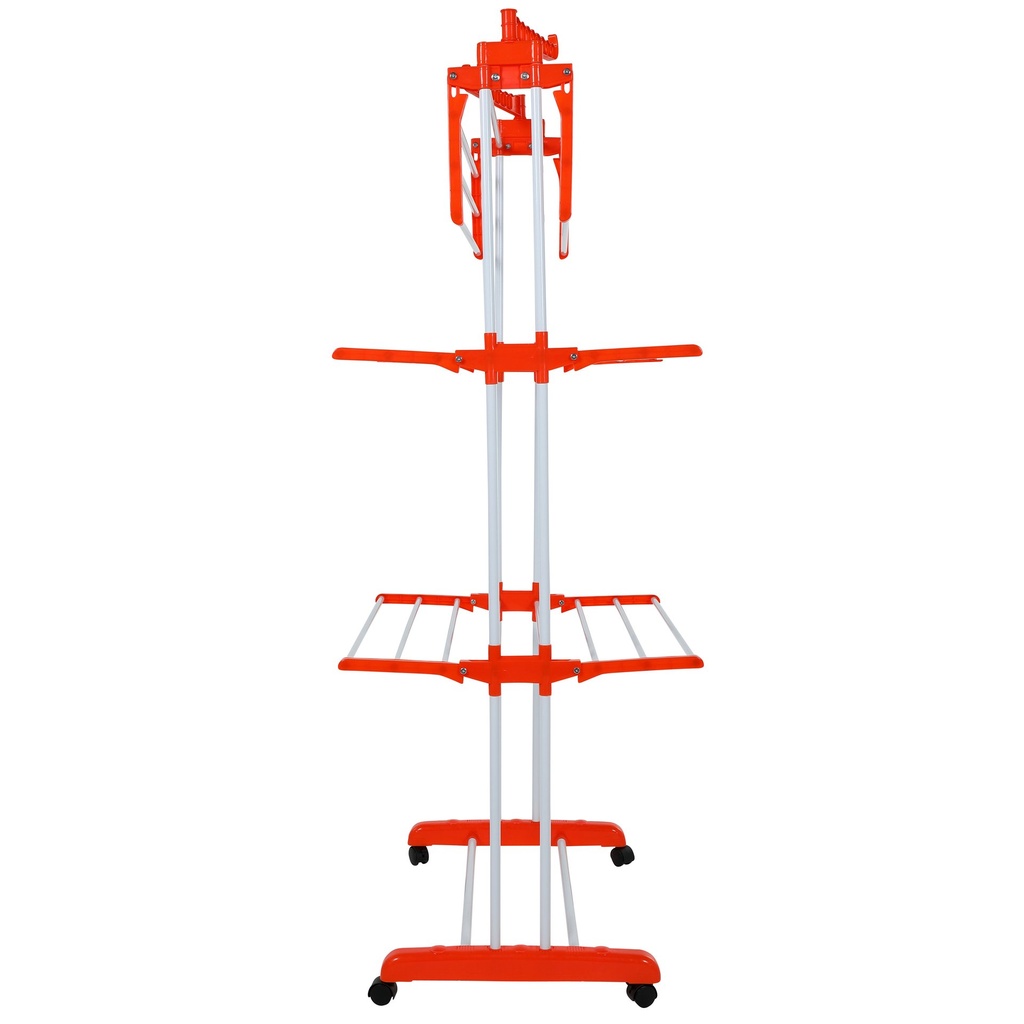 Herzberg HG-8034ORG: Moving Clothes Rack - Orange