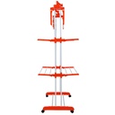 Herzberg HG-8034ORG: Moving Clothes Rack - Orange