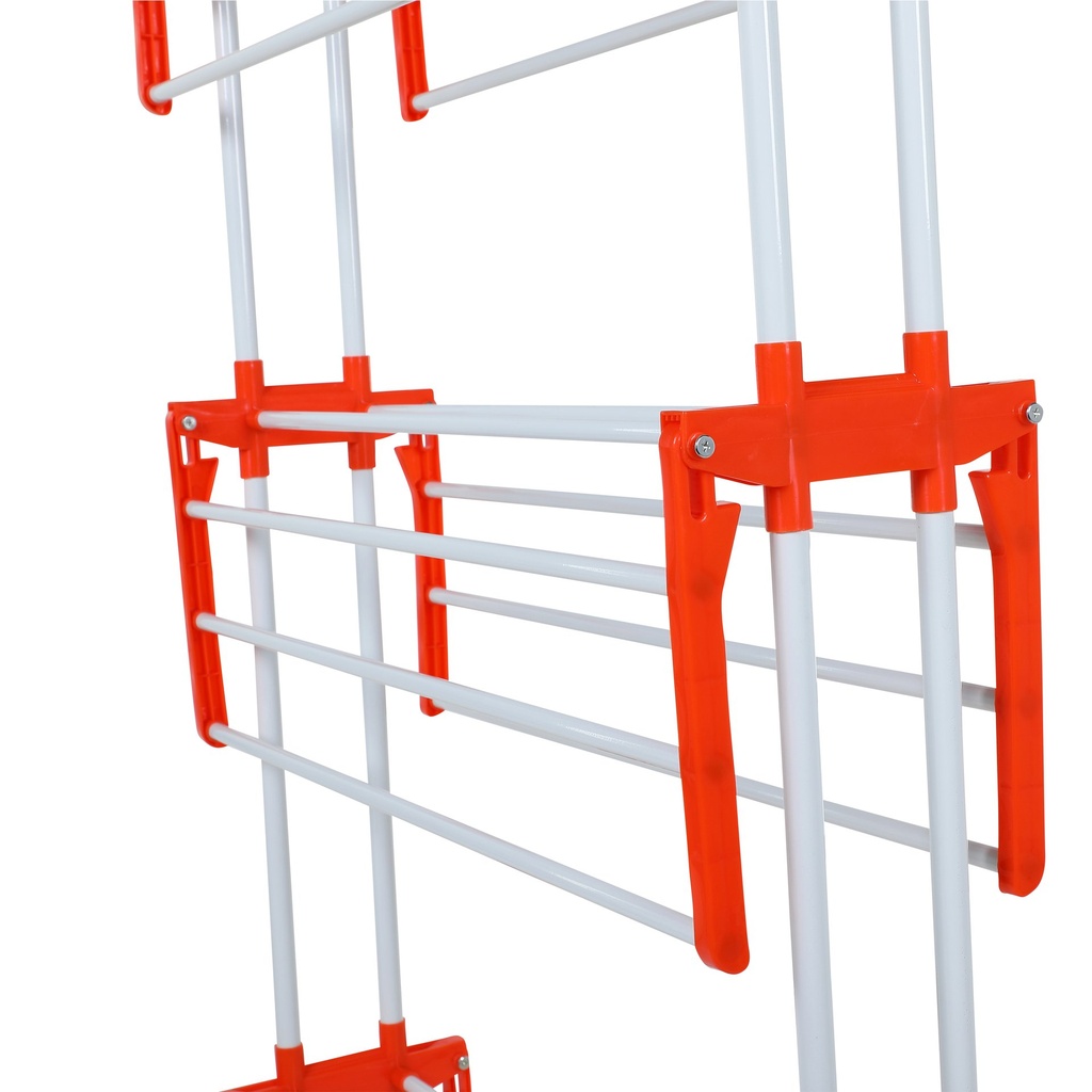 Herzberg HG-8034ORG: Moving Clothes Rack - Orange