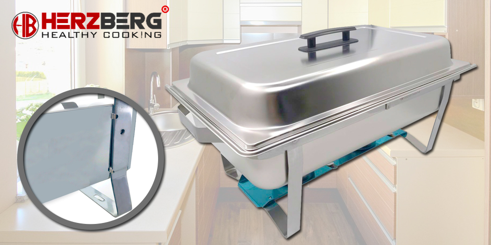 Herzberg HG-8022-1: 9 Quart Stainless Steel Chafing Dish - 1 Container
