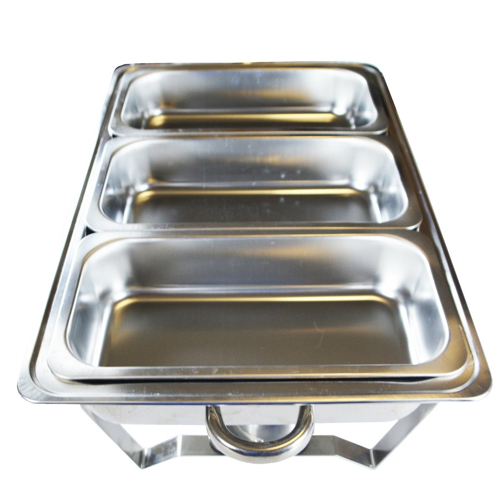 Herzberg HG-8022-3: Stainless Steel Chafing Dish - 3 Pieces 1/3rd Food Pan