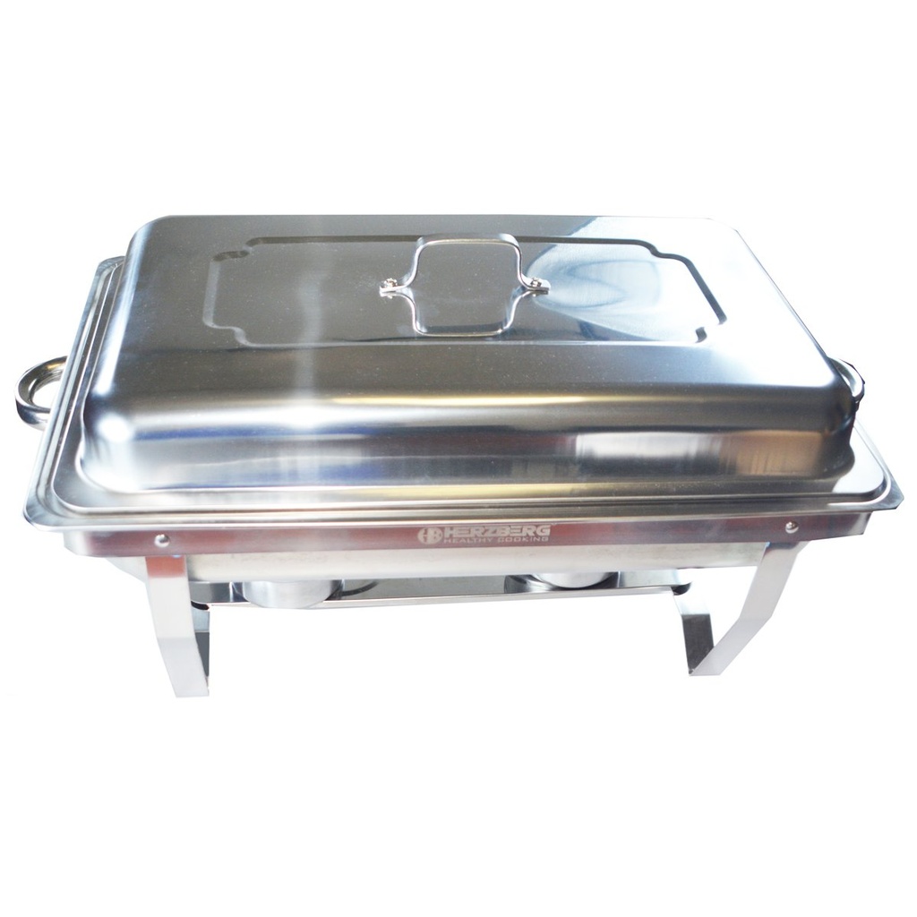 Herzberg HG-8022-3: Stainless Steel Chafing Dish - 3 Pieces 1/3rd Food Pan