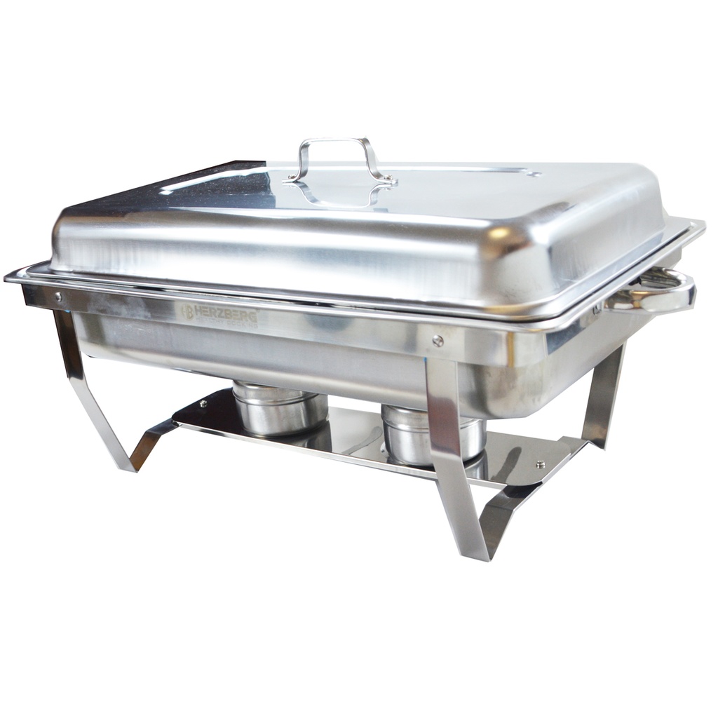 Herzberg HG-8022-3: Stainless Steel Chafing Dish - 3 Pieces 1/3rd Food Pan