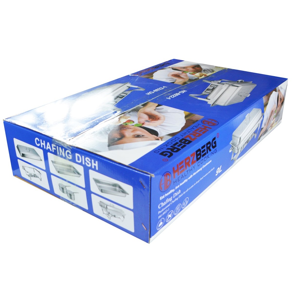 Herzberg HG-8022-3: Stainless Steel Chafing Dish - 3 Pieces 1/3rd Food Pan