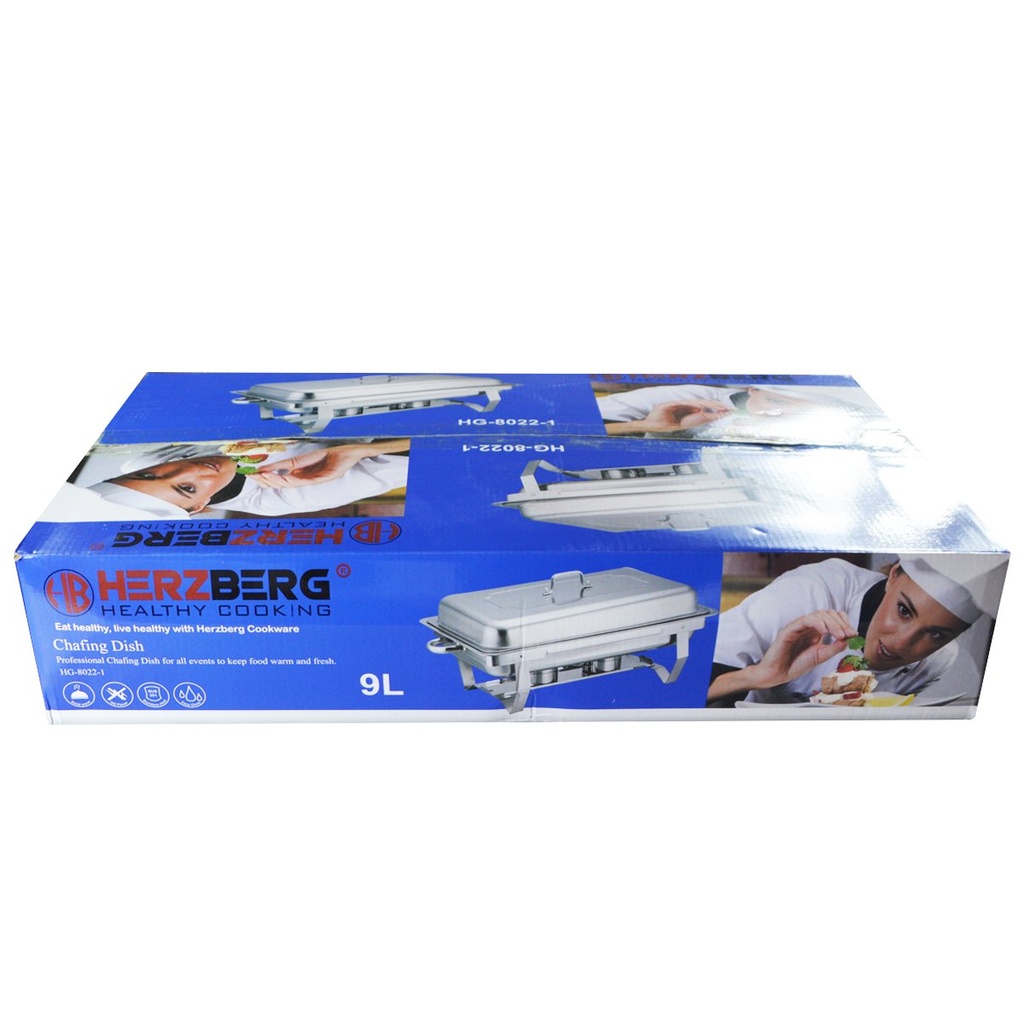 Herzberg HG-8022-3: Stainless Steel Chafing Dish - 3 Pieces 1/3rd Food Pan