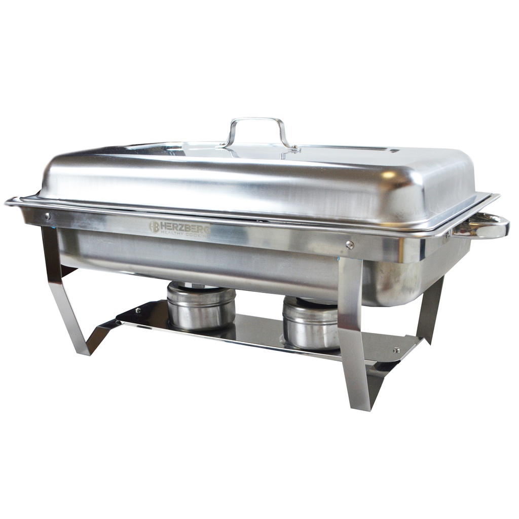 Herzberg HG-8022-3: Stainless Steel Chafing Dish - 3 Pieces 1/3rd Food Pan