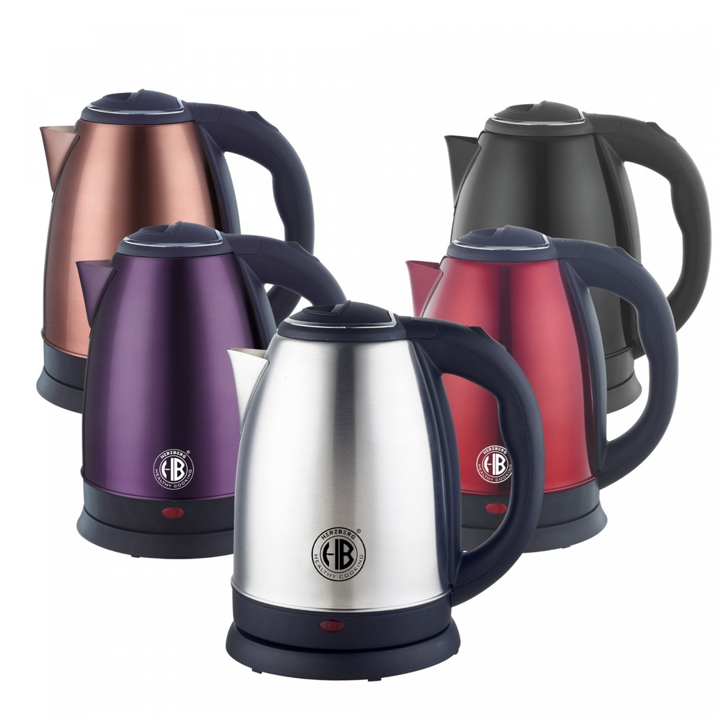 Herzberg HG-5011SIL: 1.8L 1500W Stainless Steel Electric  Kettle - Silver