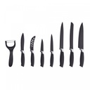 Royalty Line RL-BLK7-W: 7 Pieces Non-Stick Coating Knives Set w/ Peeler-Black